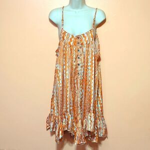 Karma Highway Adjustable Strap Ruffle Bottom Summer Dress OS